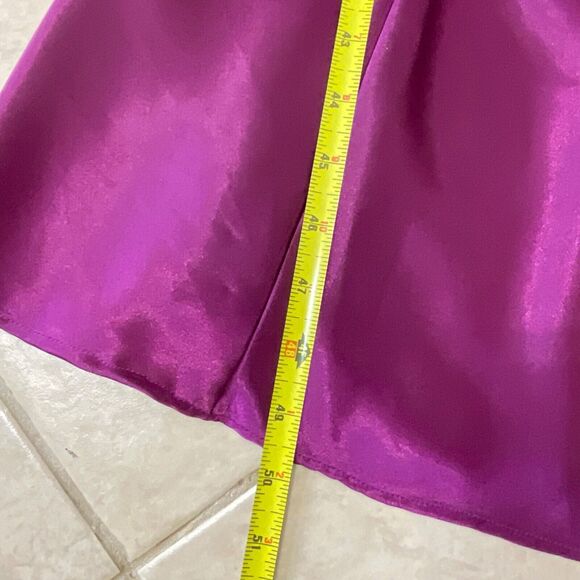 VTG Gold Label Victoria Secret Maxi Satin Liquid lace slip Dress S Purple Fairy - Picture 7 of 12